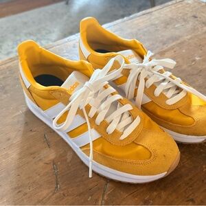 adidas Yellow and White Classic Low-Top Sneakers